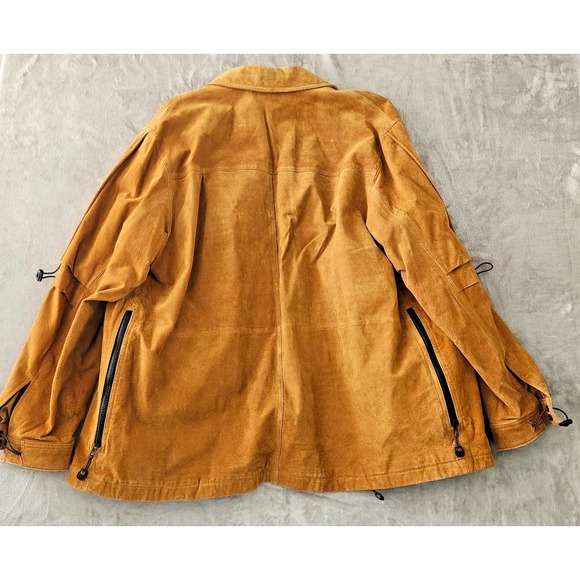 Vintage Orange M. Julian Suede Utility Zip Up Jacket Size XL Wilsons - Picture 10 of 14